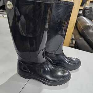 UGG Men's Glossy Black Rain Boots